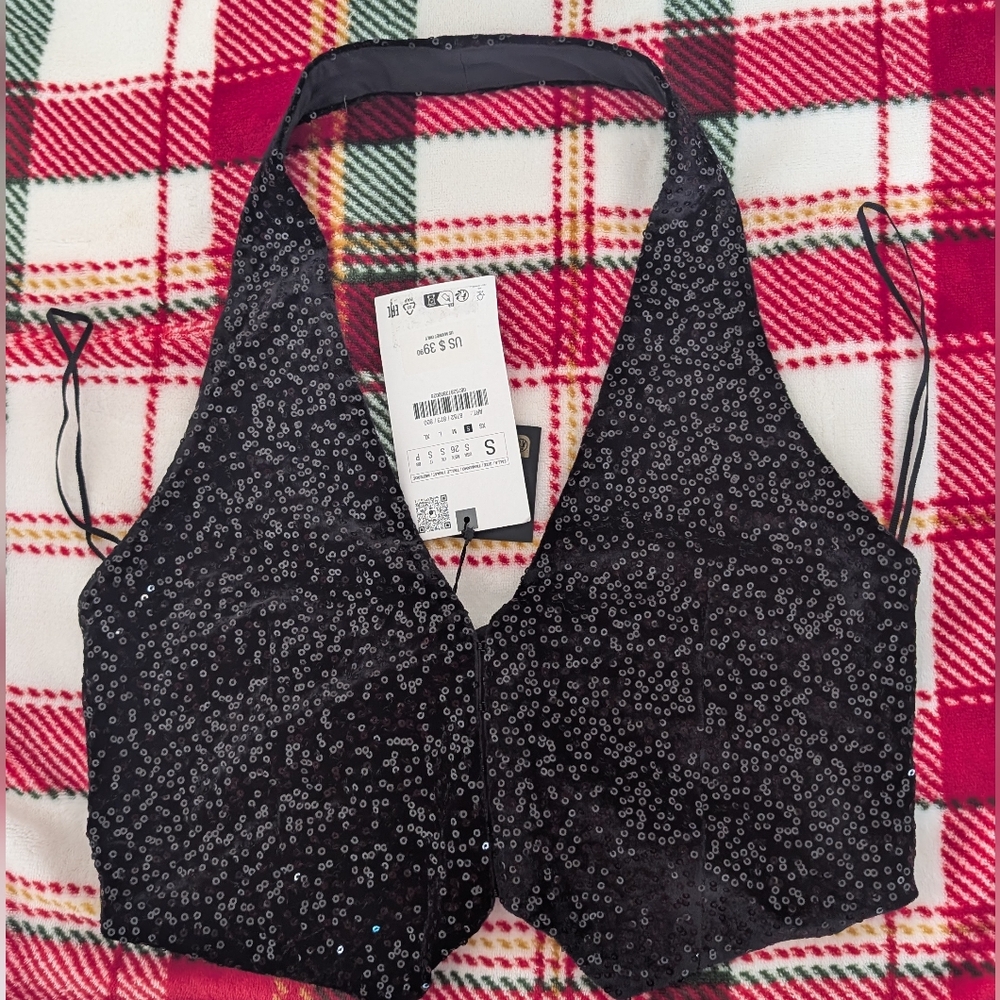 Zara Black Bustier Sleeveless Top